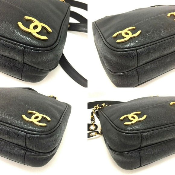 💯 Auth CHANEL Triple Coco Caviar Skin Chain Tote - Picture 5 of 8